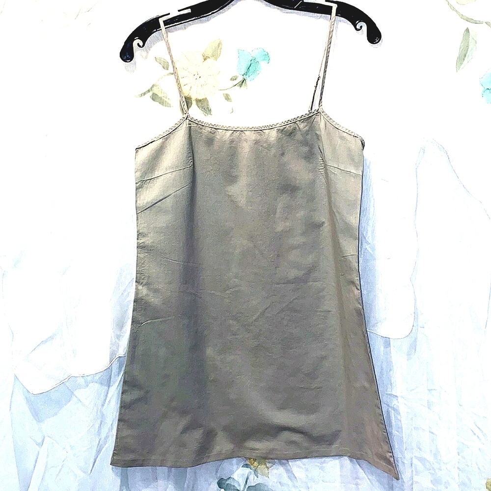 THEORY ADRENA/COMMON OLIVE MINI SLIP DRESS SZ S